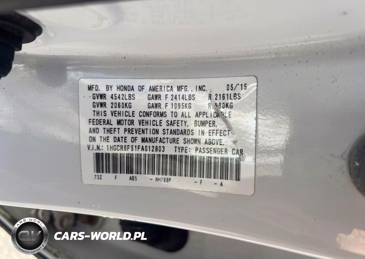 2015 Honda Accord Hybrid Ex-L VIN:1HGCR6F51FA012803 - 9
