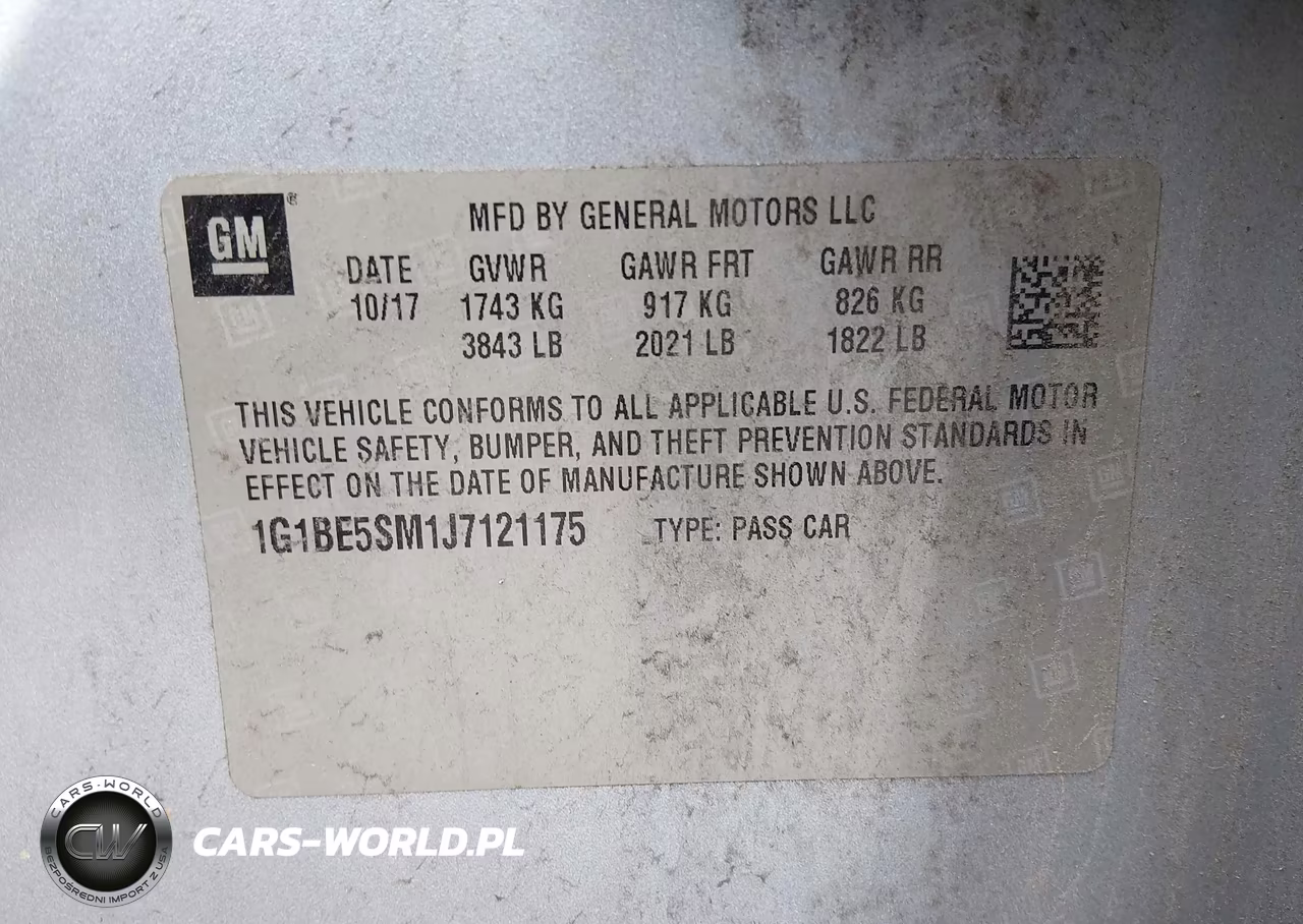 2018 Chevrolet Cruze Lt Auto VIN:1G1BE5SM1J7121175 - 9