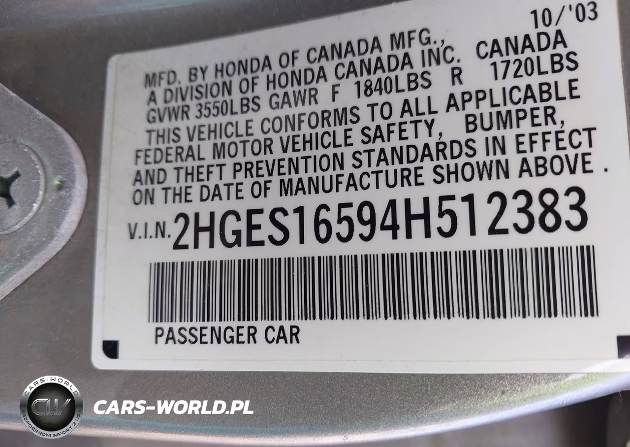 2004 Honda Civic Lx VIN:2HGES16594H512383 - 9