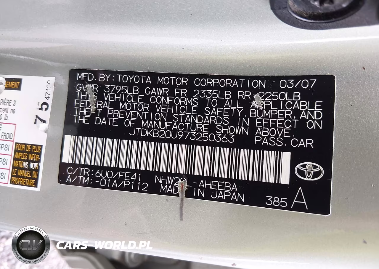 2007 Toyota Prius VIN:JTDKB20U973250363 - 9