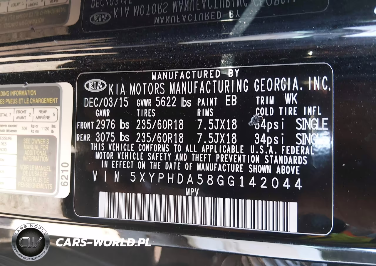 2016 Kia Sorento 3.3L Ex VIN:5XYPHDA58GG142044 - 9