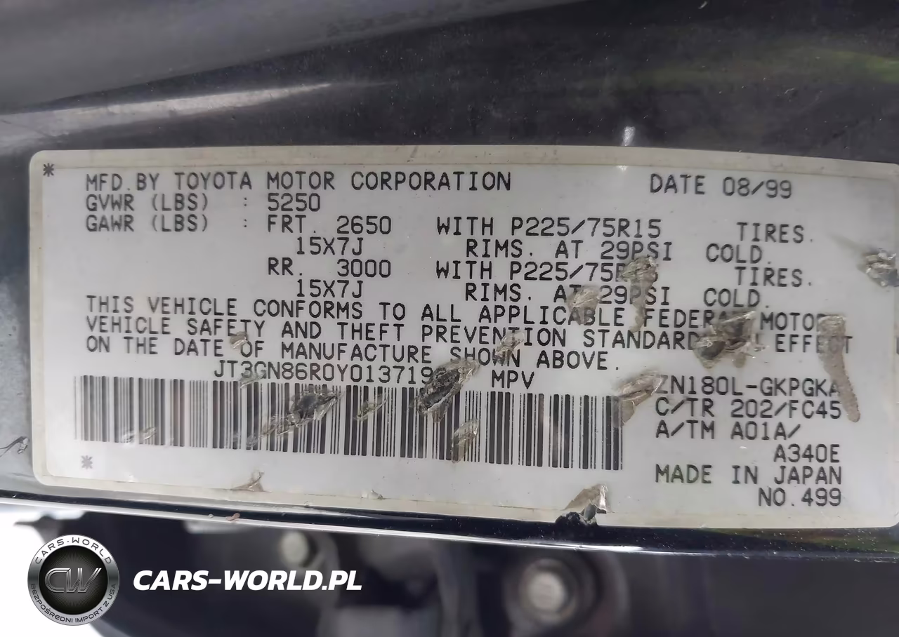 2000 Toyota 4Runner Sr5 V6 VIN:JT3GN86R0Y0137198 - 9