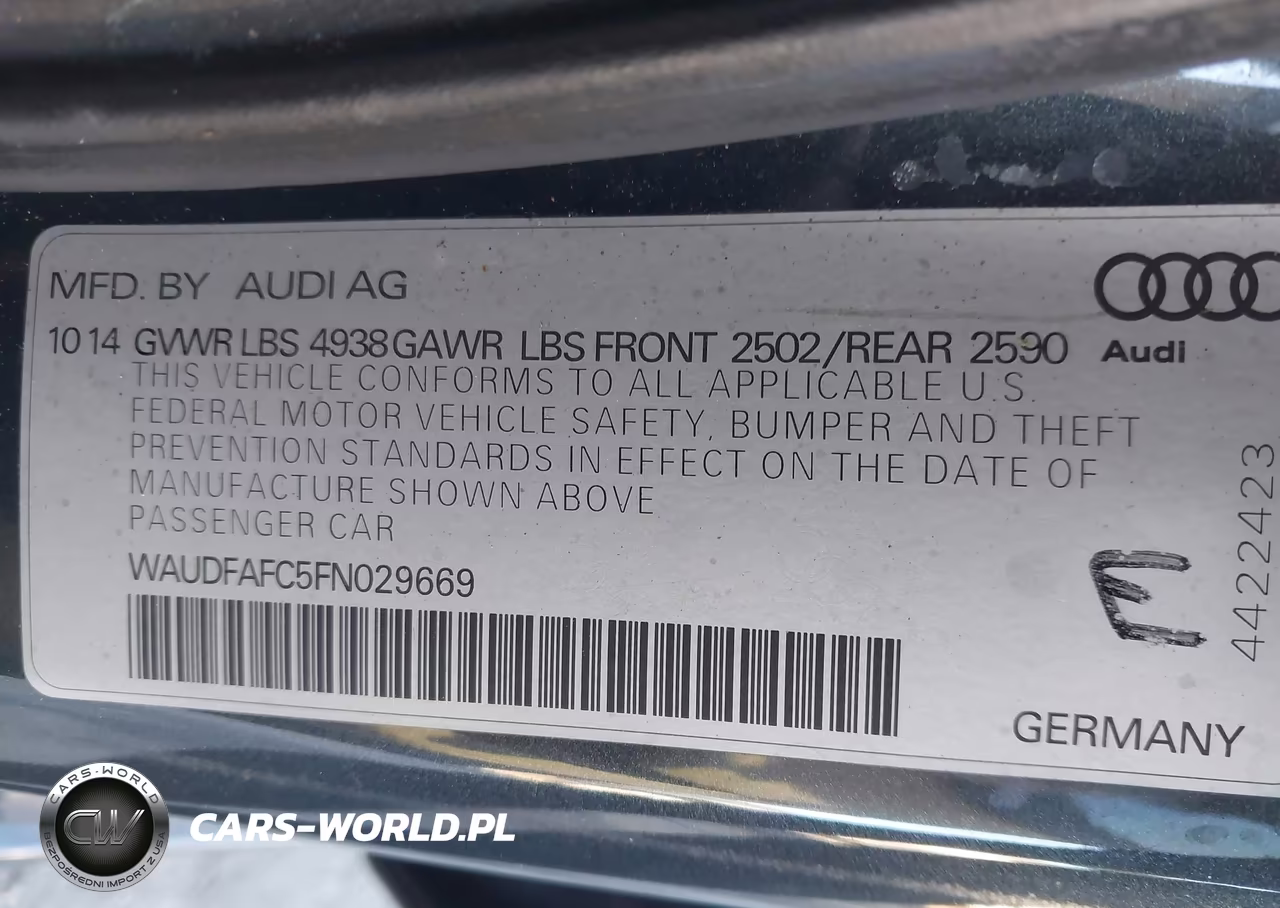 2015 Audi A6 2.0T Premium VIN:WAUDFAFC5FN029669 - 9