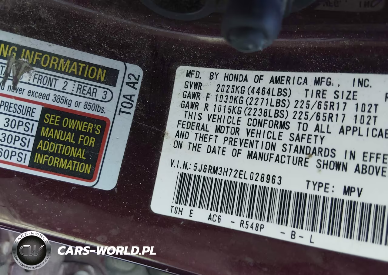 2014 Honda Cr-V Ex-L VIN:5J6RM3H72EL028963 - 9