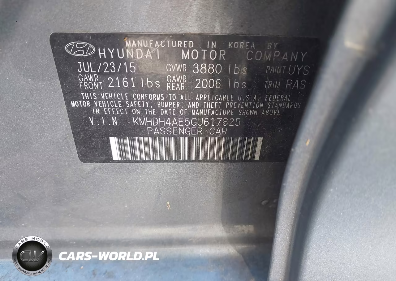 2016 Hyundai Elantra Se VIN:KMHDH4AE5GU617825 - 9