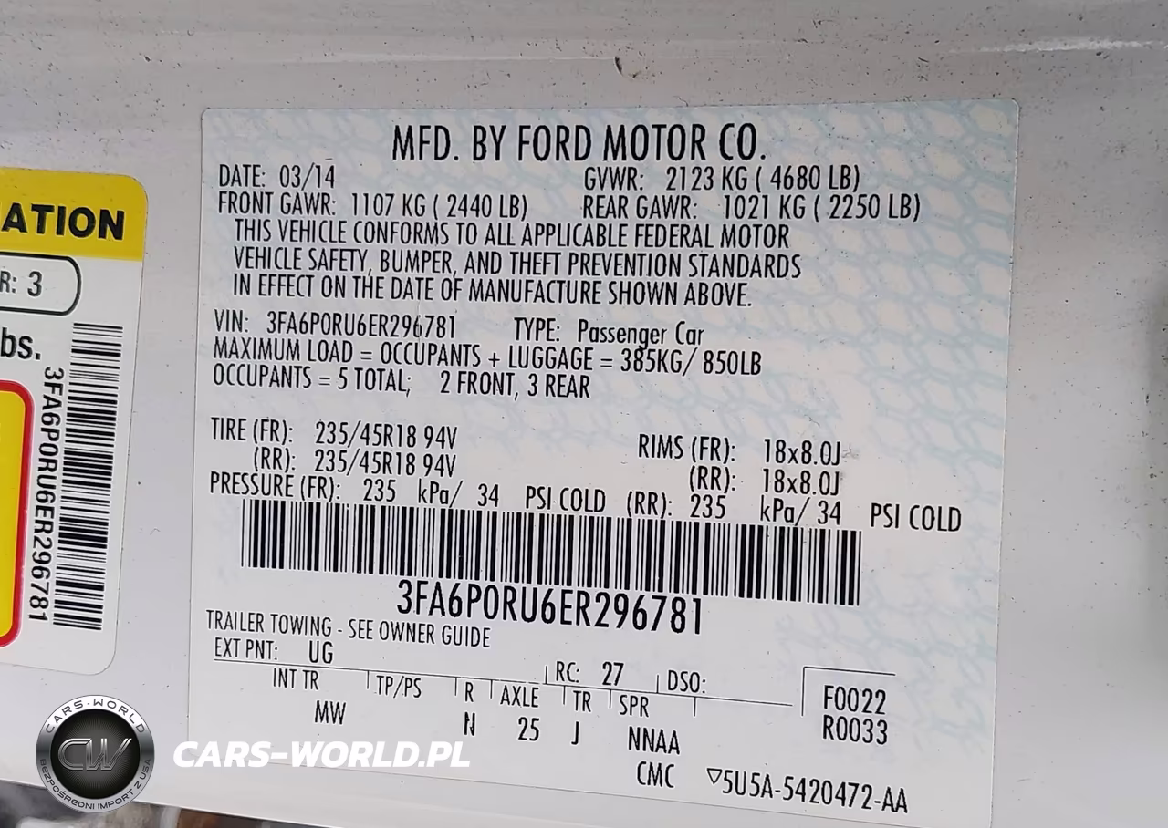 2014 Ford Fusion Hybrid Titanium VIN:3FA6P0RU6ER296781 - 9