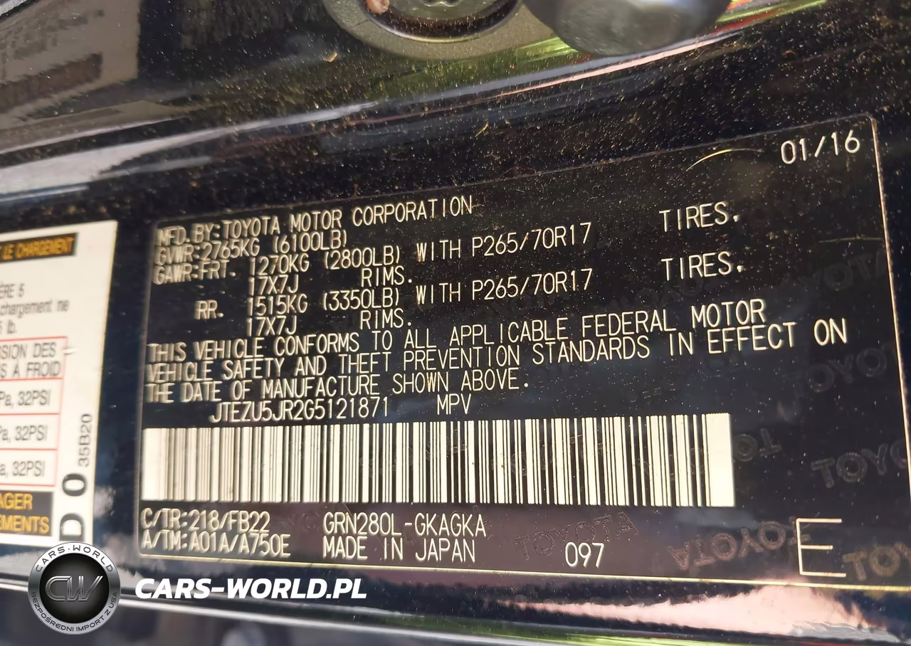 2016 Toyota 4Runner Sr5 VIN:JTEZU5JR2G5121871 - 9