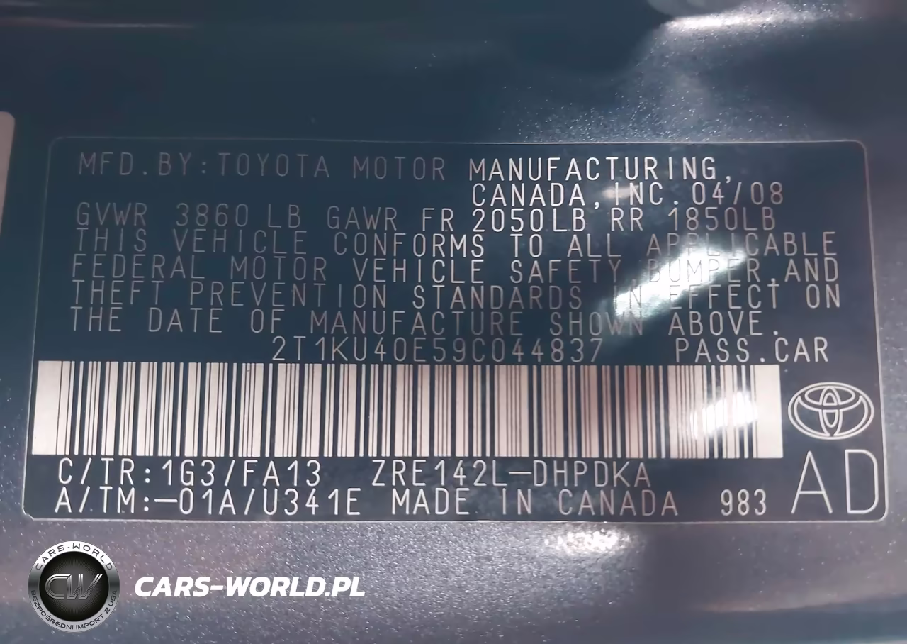 2009 Toyota Matrix VIN:2T1KU40E59C044837 - 9