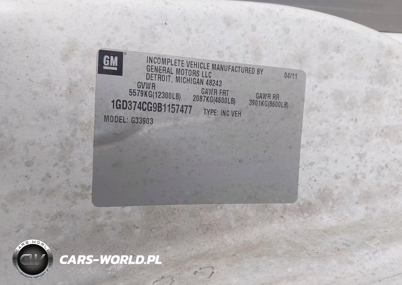 2011 GMC Savana Cutaway Work Van VIN:1GD374CG9B1157477 - 8