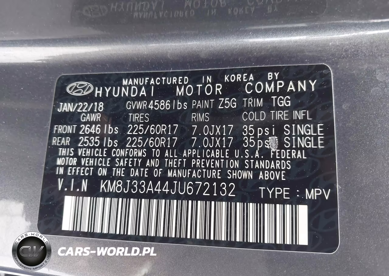 2018 Hyundai Tucson Sel VIN:KM8J33A44JU672132 - 9