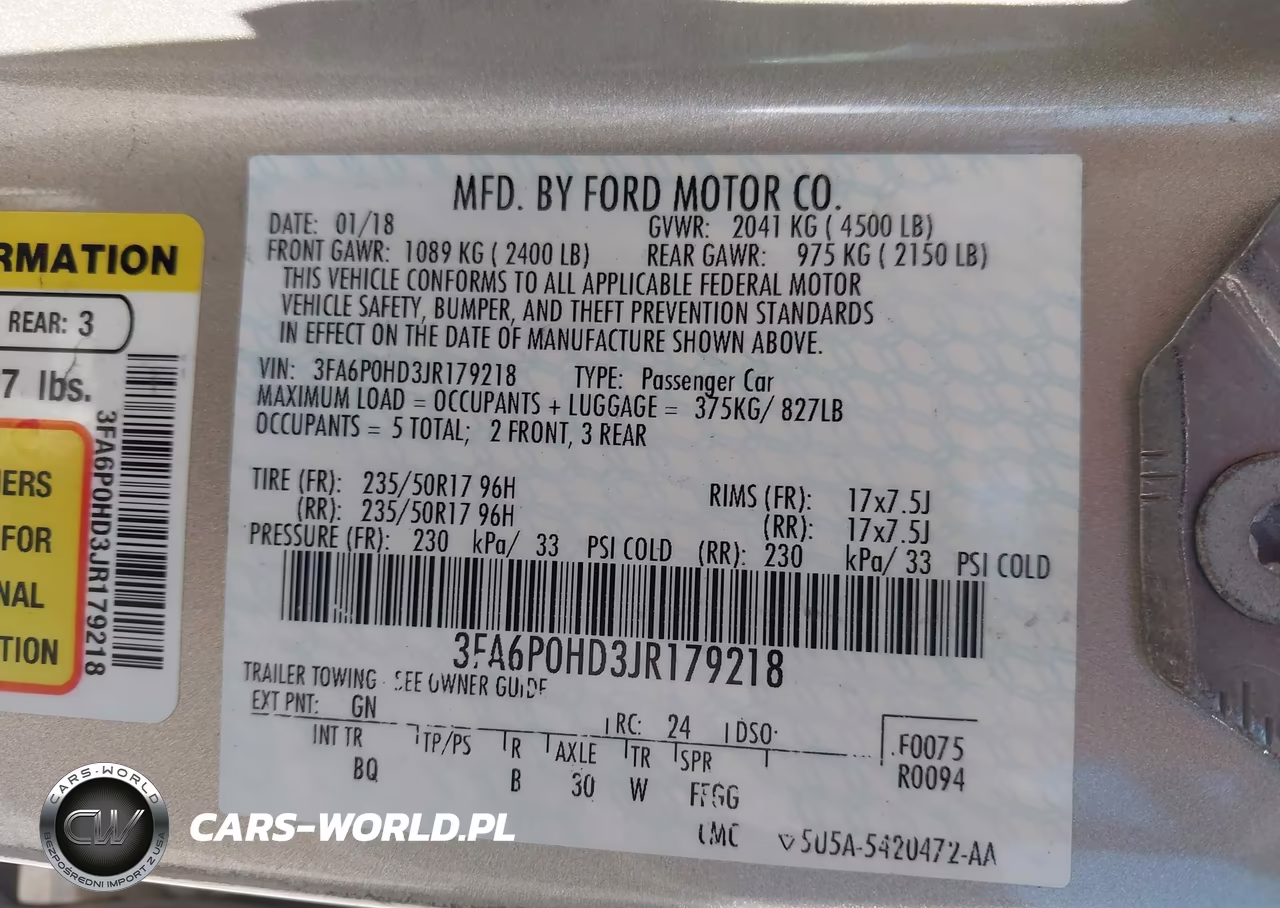 2018 Ford Fusion Se VIN:3FA6P0HD3JR179218 - 9