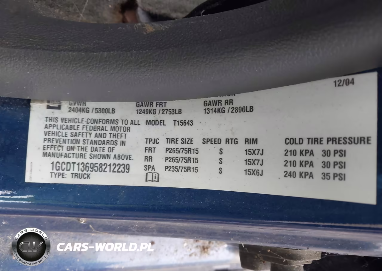 2005 Chevrolet Colorado Ls VIN:1GCDT136958212239 - 9