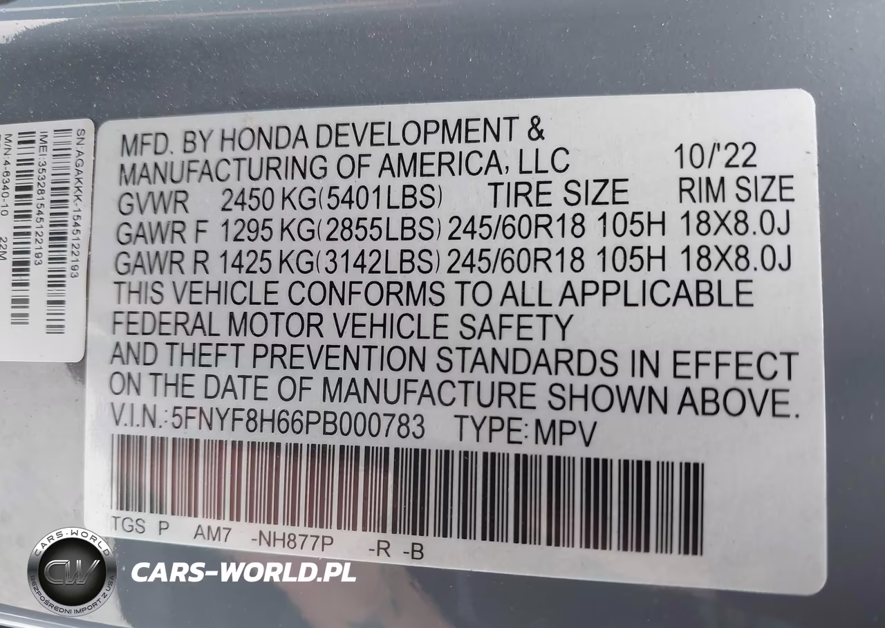 2023 Honda Passport Awd Trailsport VIN:5FNYF8H66PB000783 - 9