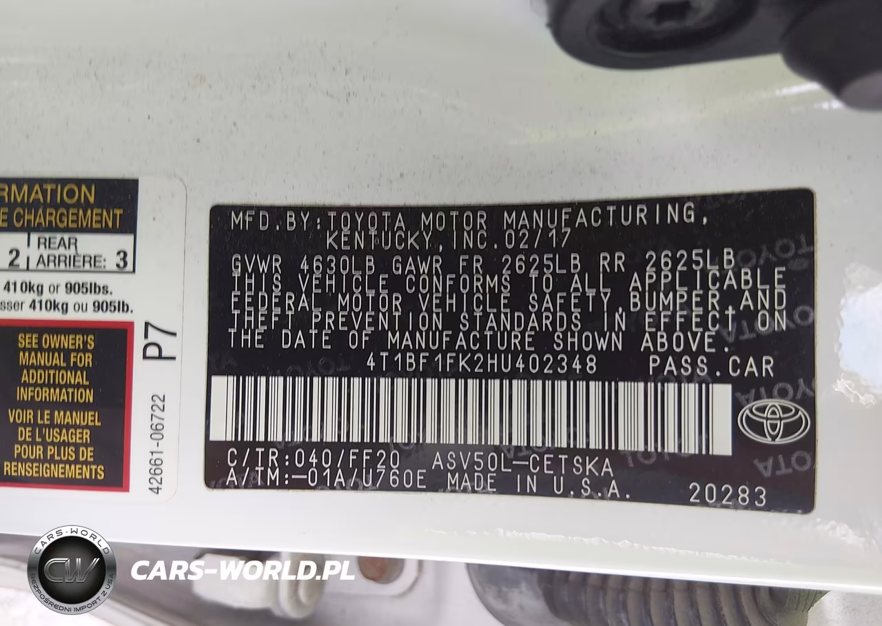 2017 Toyota Camry Se VIN:4T1BF1FK2HU402348 - 9