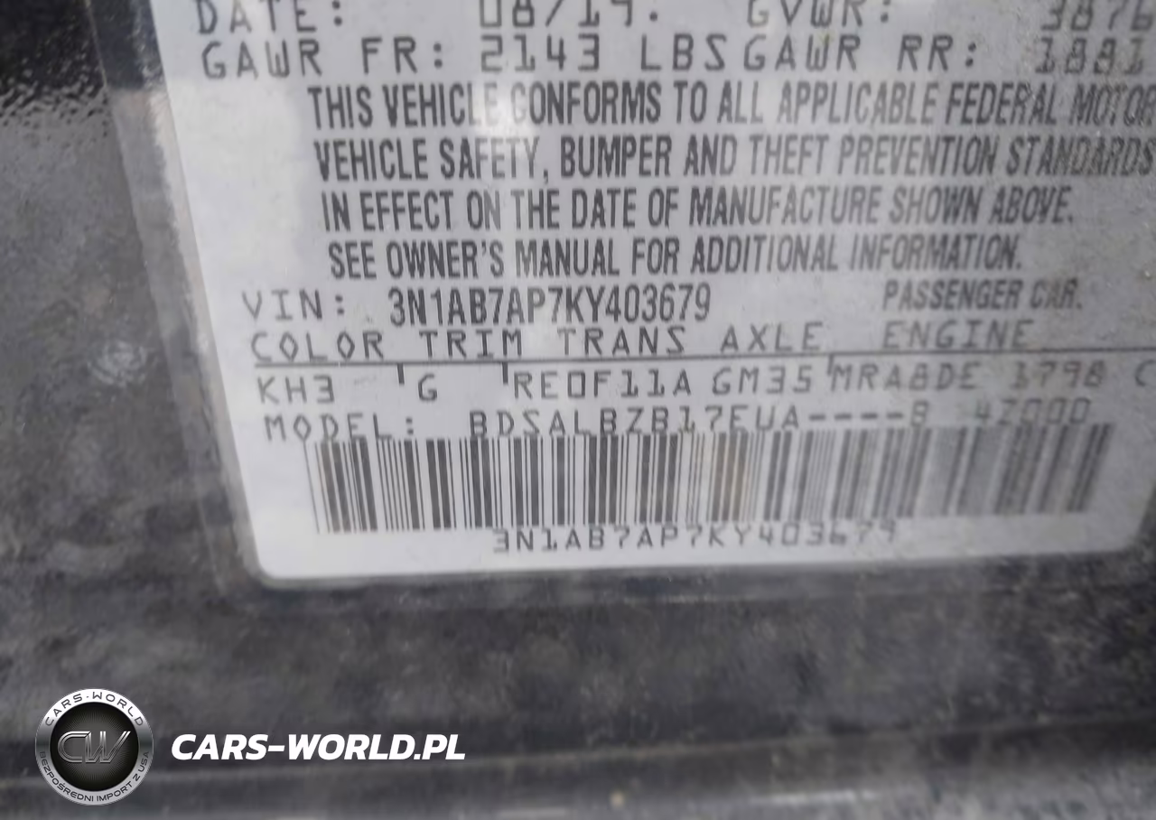 2019 Nissan Sentra S VIN:3N1AB7AP7KY403679 - 9