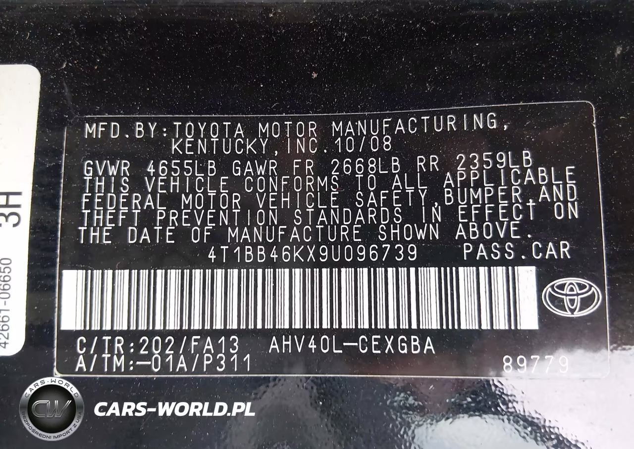 2009 Toyota Camry Hybrid VIN:4T1BB46KX9U096739 - 9