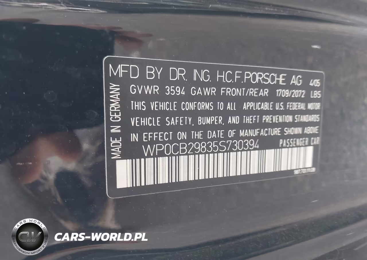 2005 Porsche Boxster S VIN:WP0CB29835S730394 - 9