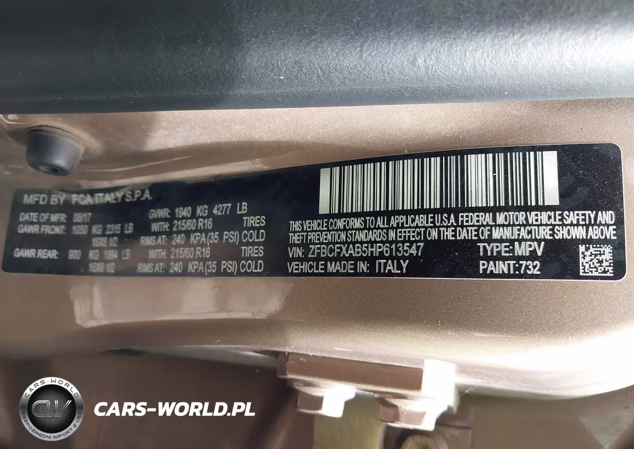 2017 Fiat 500X Pop Fwd VIN:ZFBCFXAB5HP613547 - 9