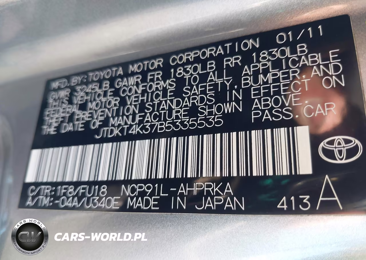 2011 Toyota Yaris VIN:JTDKT4K37B5335535 - 9