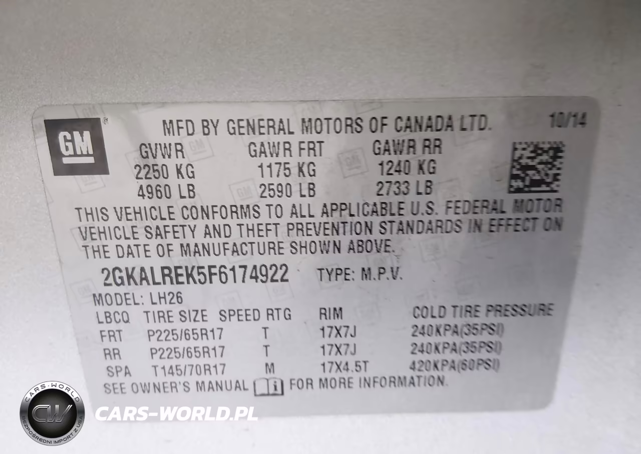 2015 GMC Terrain Sle-2 VIN:2GKALREK5F6174922 - 9
