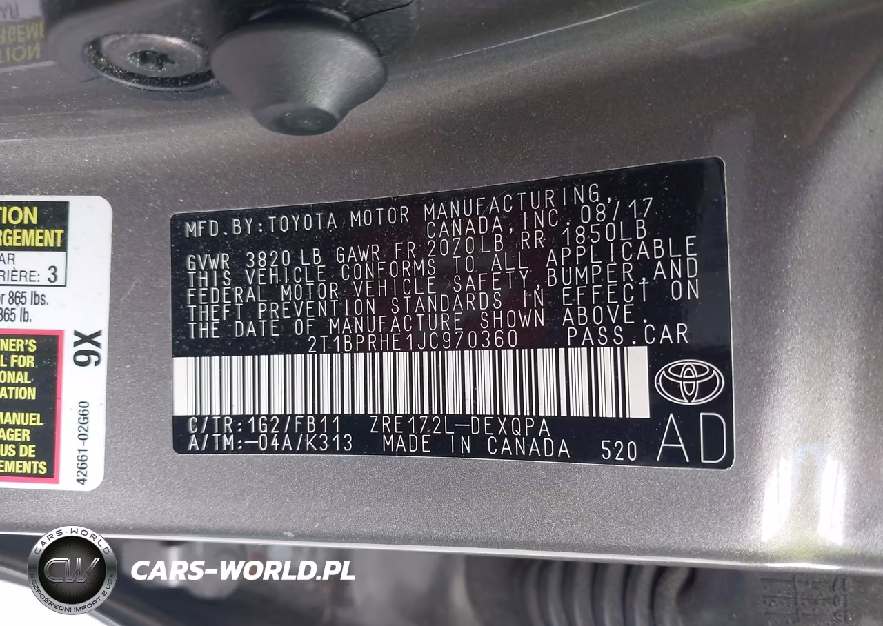 2018 Toyota Corolla Le Eco VIN:2T1BPRHE1JC970360 - 9