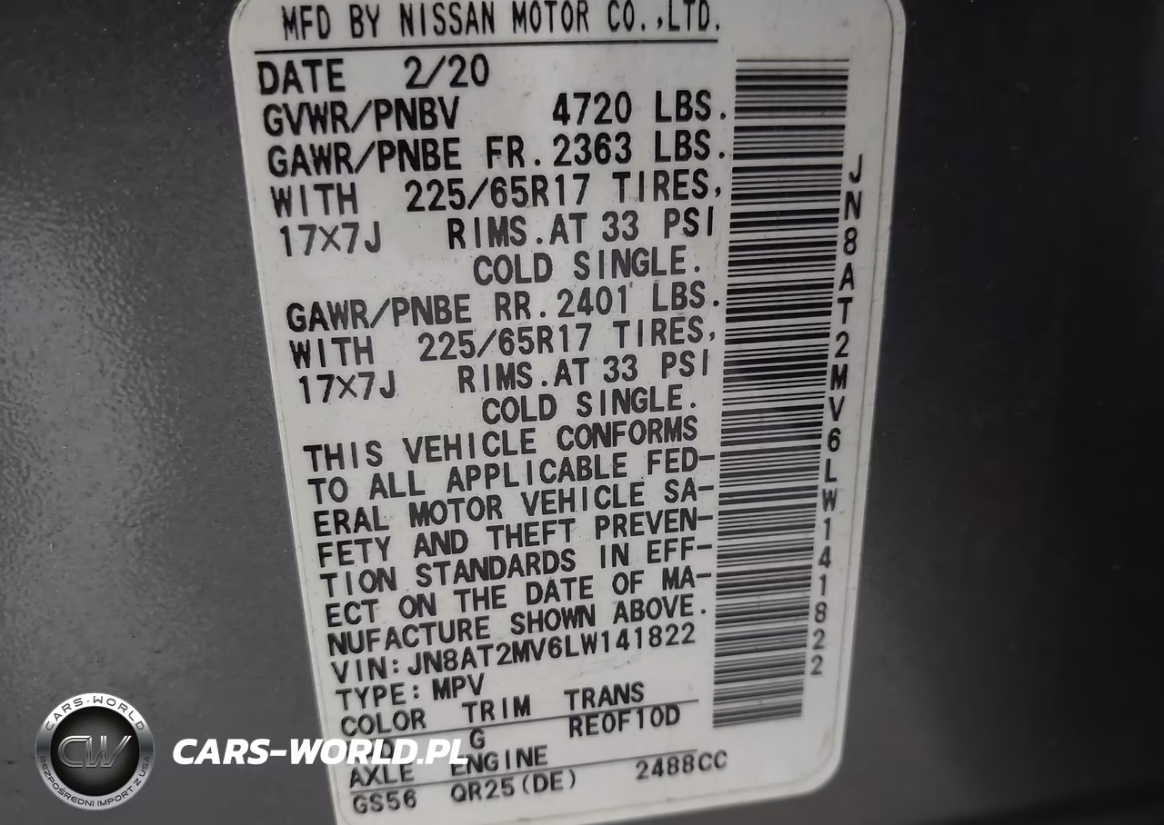 2020 Nissan Rogue Sv Intelligent Awd VIN:JN8AT2MV6LW141822 - 9
