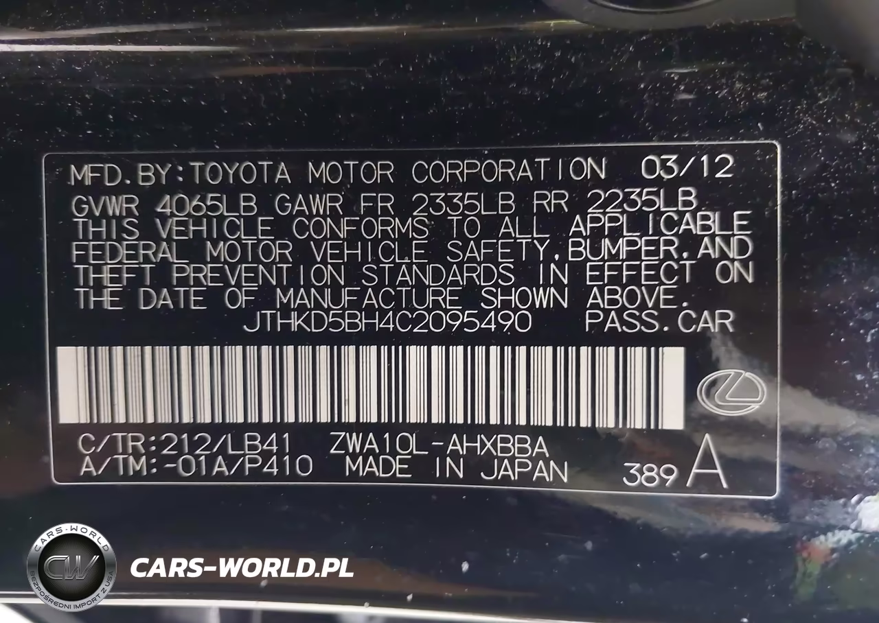 2012 Lexus Ct 200H Premium VIN:JTHKD5BH4C2095490 - 9