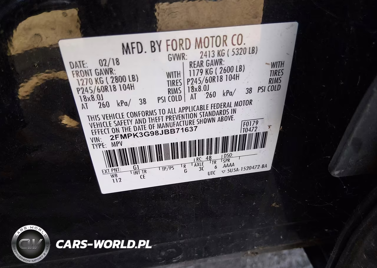 2018 Ford Edge Se VIN:2FMPK3G98JBB71637 - 9
