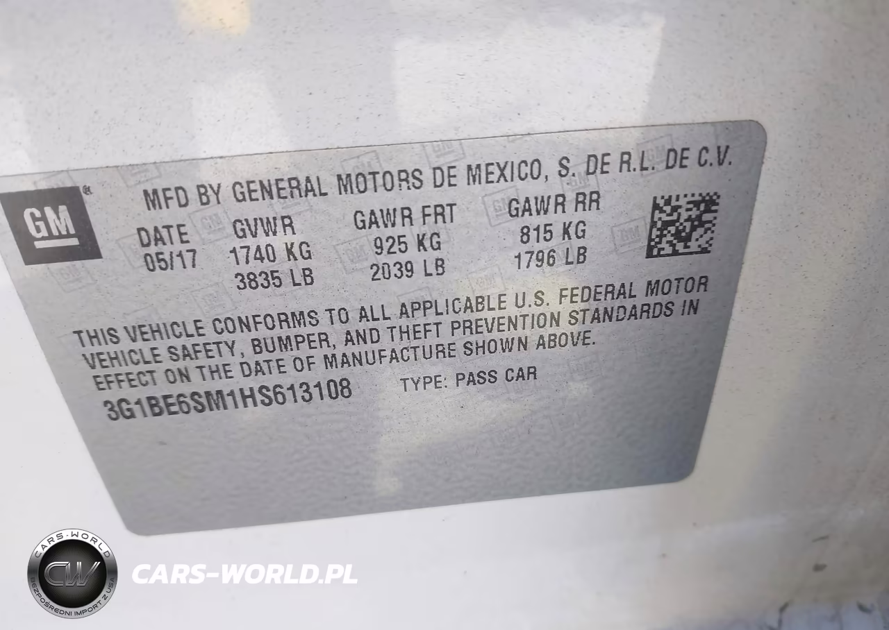 2017 Chevrolet Cruze Lt Auto VIN:3G1BE6SM1HS613108 - 9