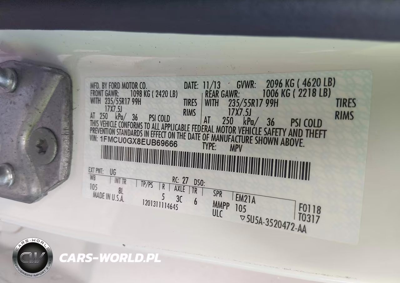 2014 Ford Escape Se VIN:1FMCU0GX8EUB69666 - 9