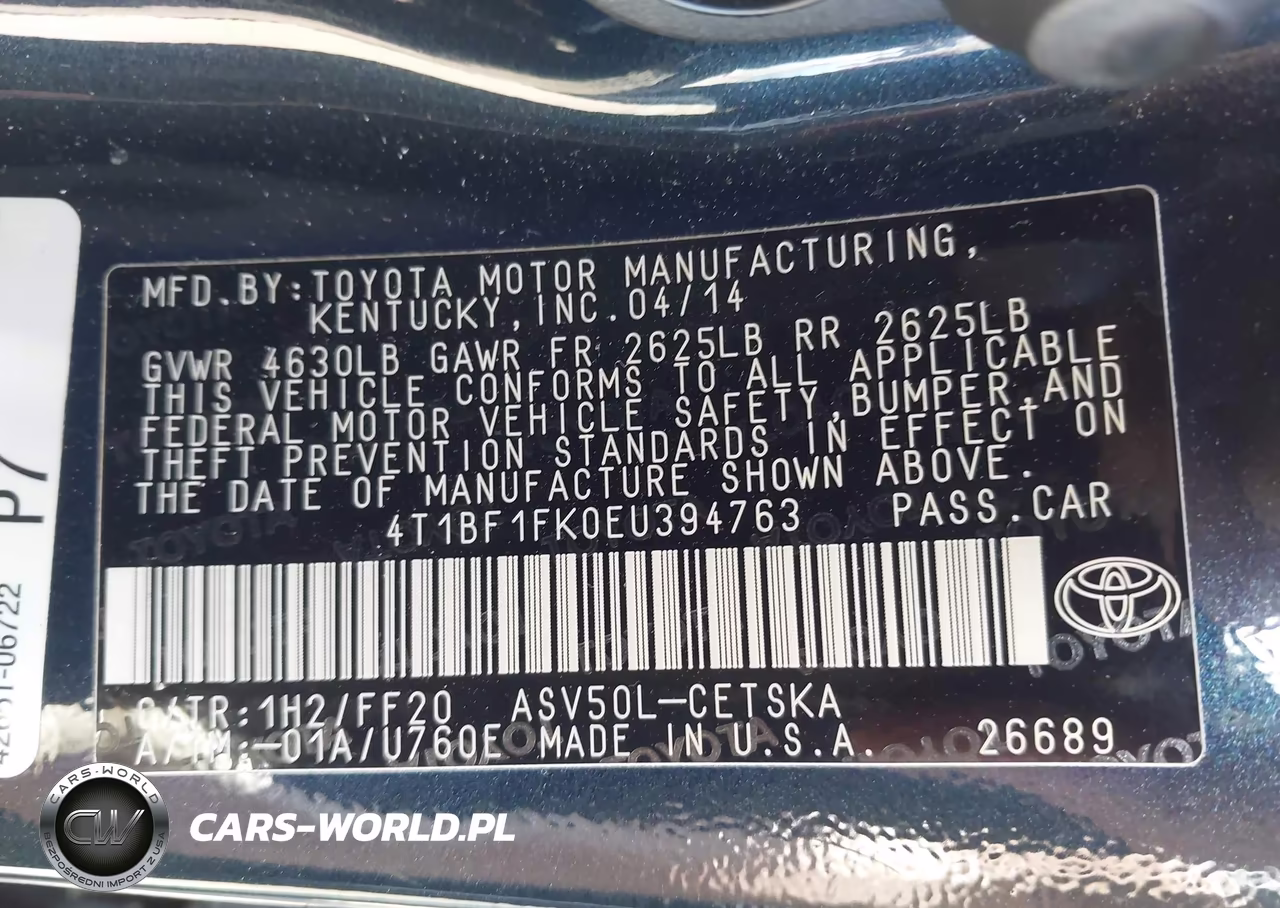 2014 Toyota Camry Se VIN:4T1BF1FK0EU394763 - 9