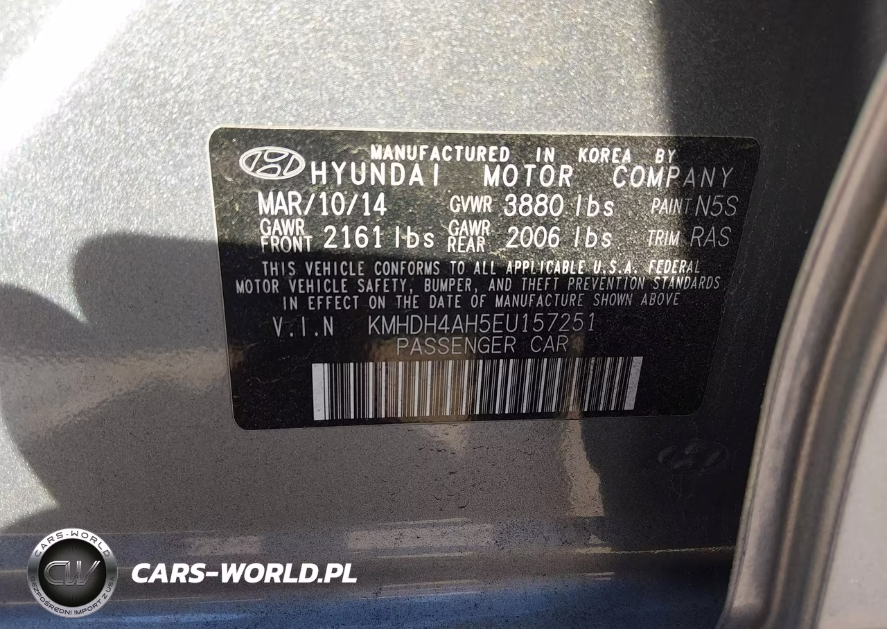 2014 Hyundai Elantra Sport VIN:KMHDH4AH5EU157251 - 9
