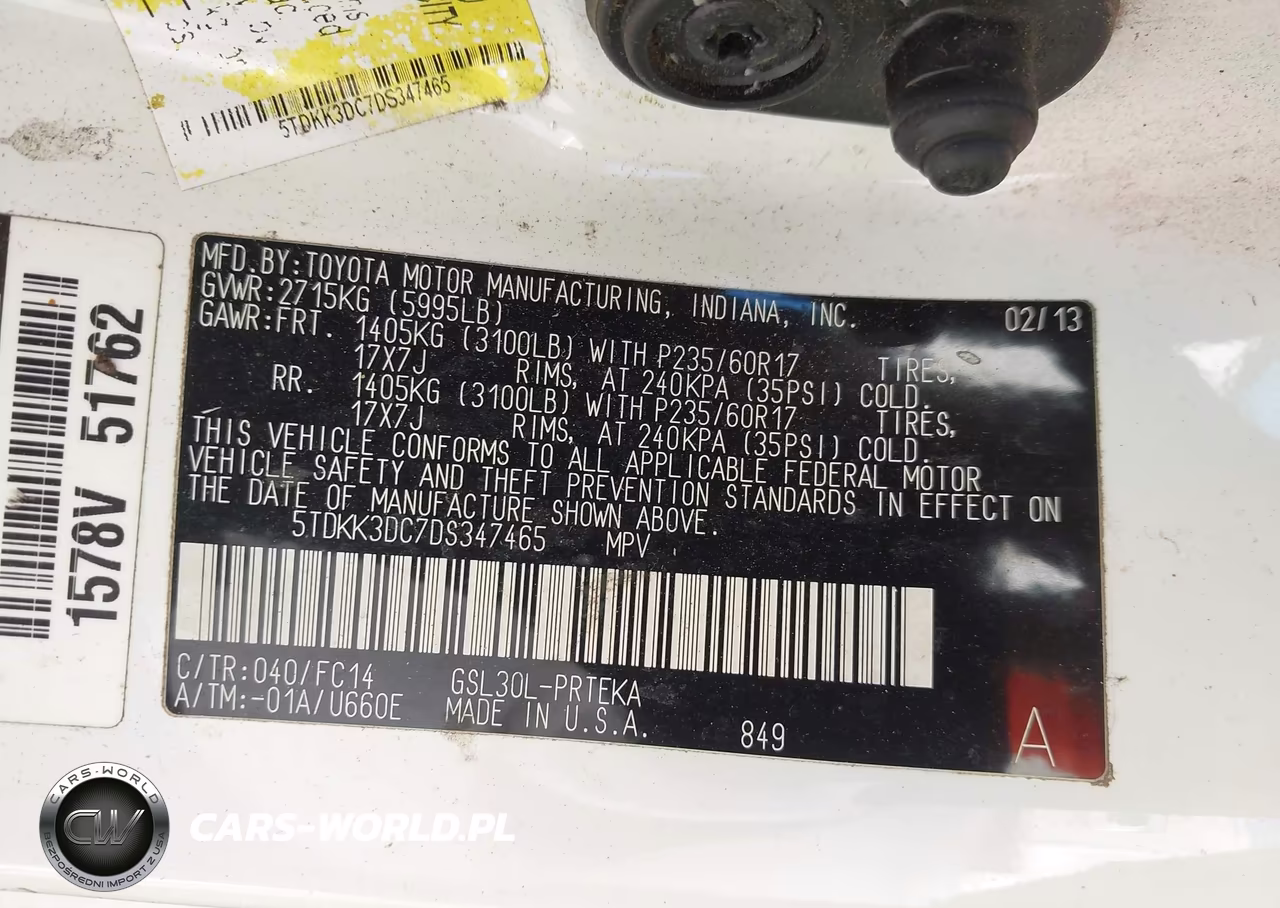 2013 Toyota Sienna Le V6 8 Passenger VIN:5TDKK3DC7DS347465 - 9