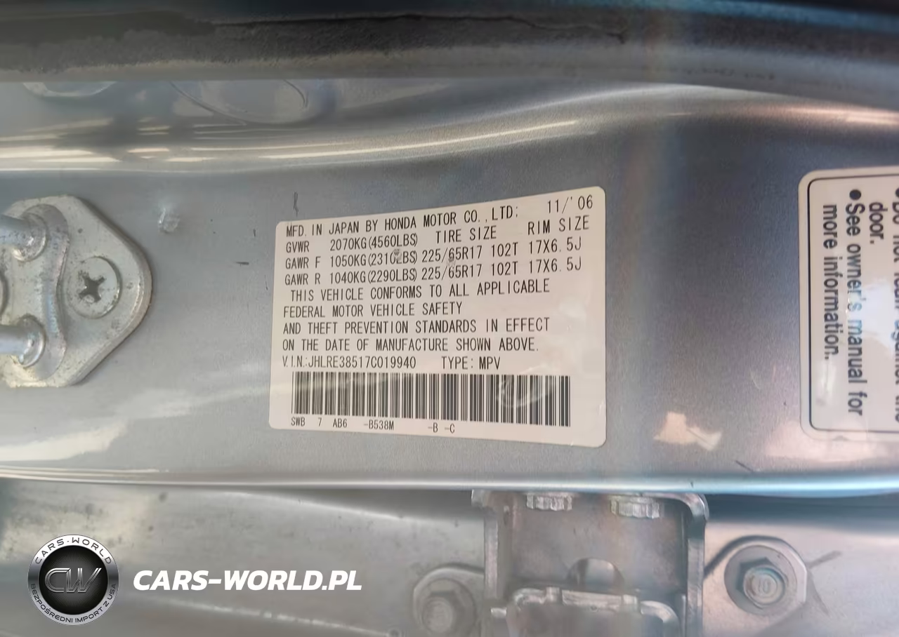 2007 Honda Cr-V Ex VIN:JHLRE38517C019940 - 9