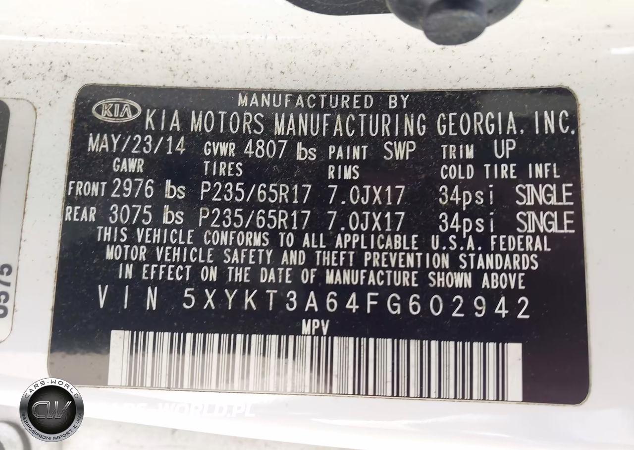 2015 Kia Sorento Lx VIN:5XYKT3A64FG602942 - 9