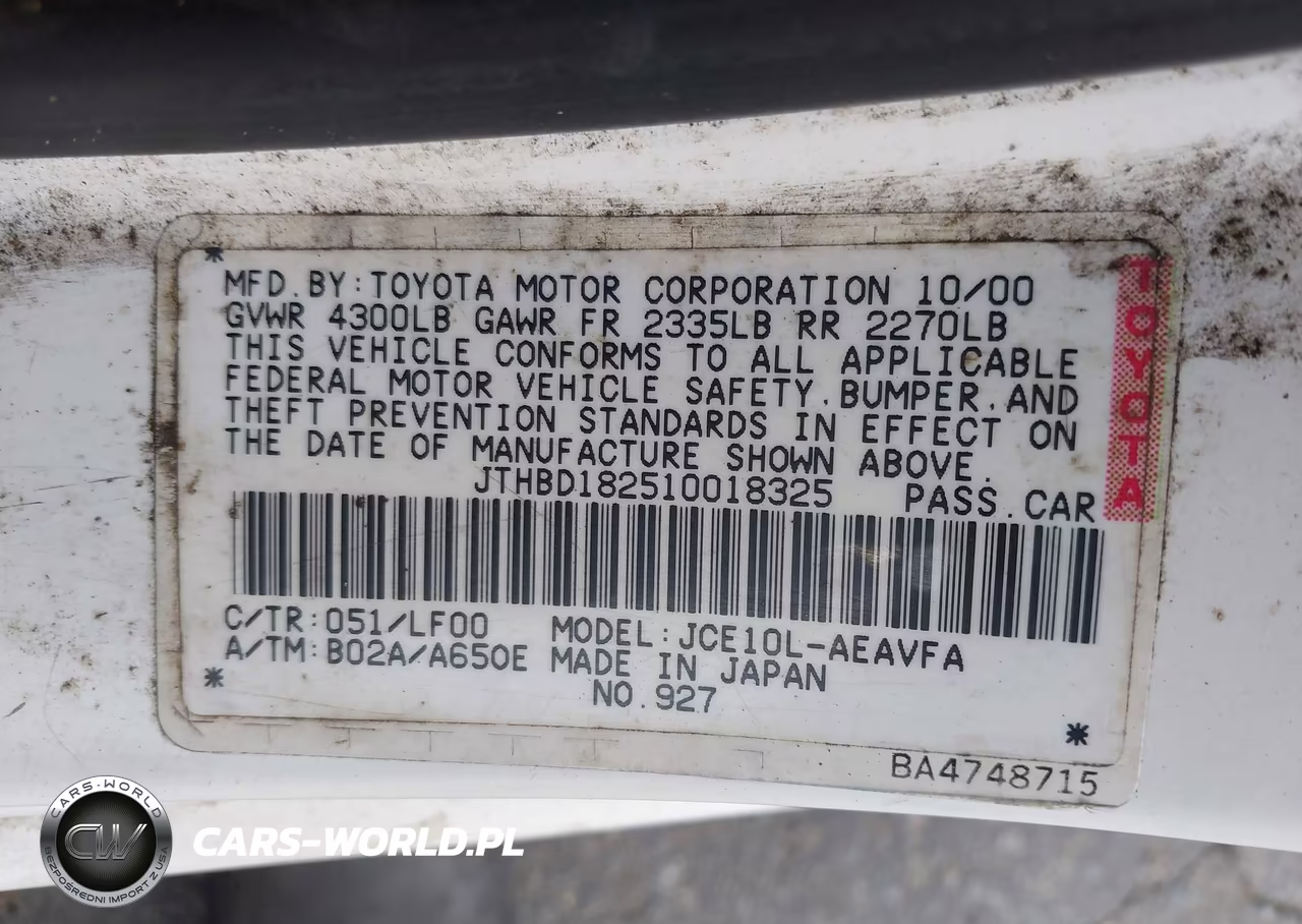 2001 Lexus Is 300 VIN:JTHBD182510018325 - 9
