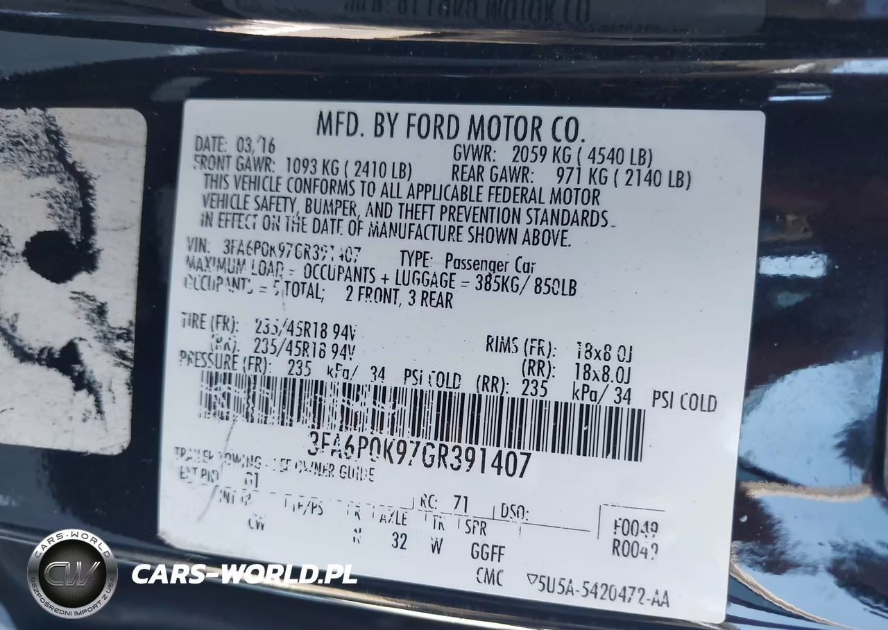 2016 Ford Fusion Titanium VIN:3FA6P0K97GR391407 - 9