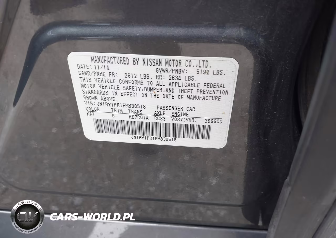 2015 Infiniti Q70L 3.7X VIN:JN1BY1PR1FM830518 - 9