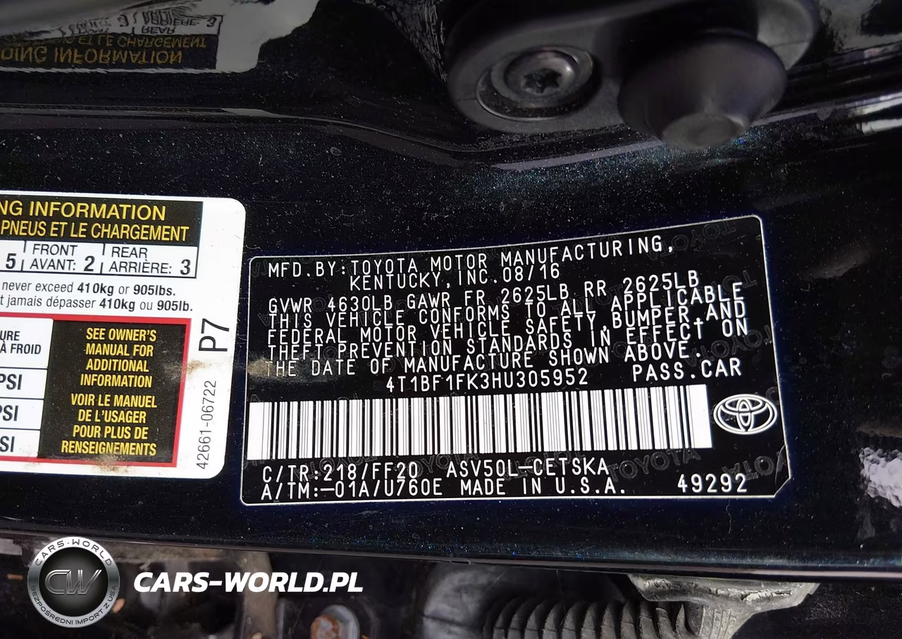 2017 Toyota Camry Se VIN:4T1BF1FK2HU305952 - 9