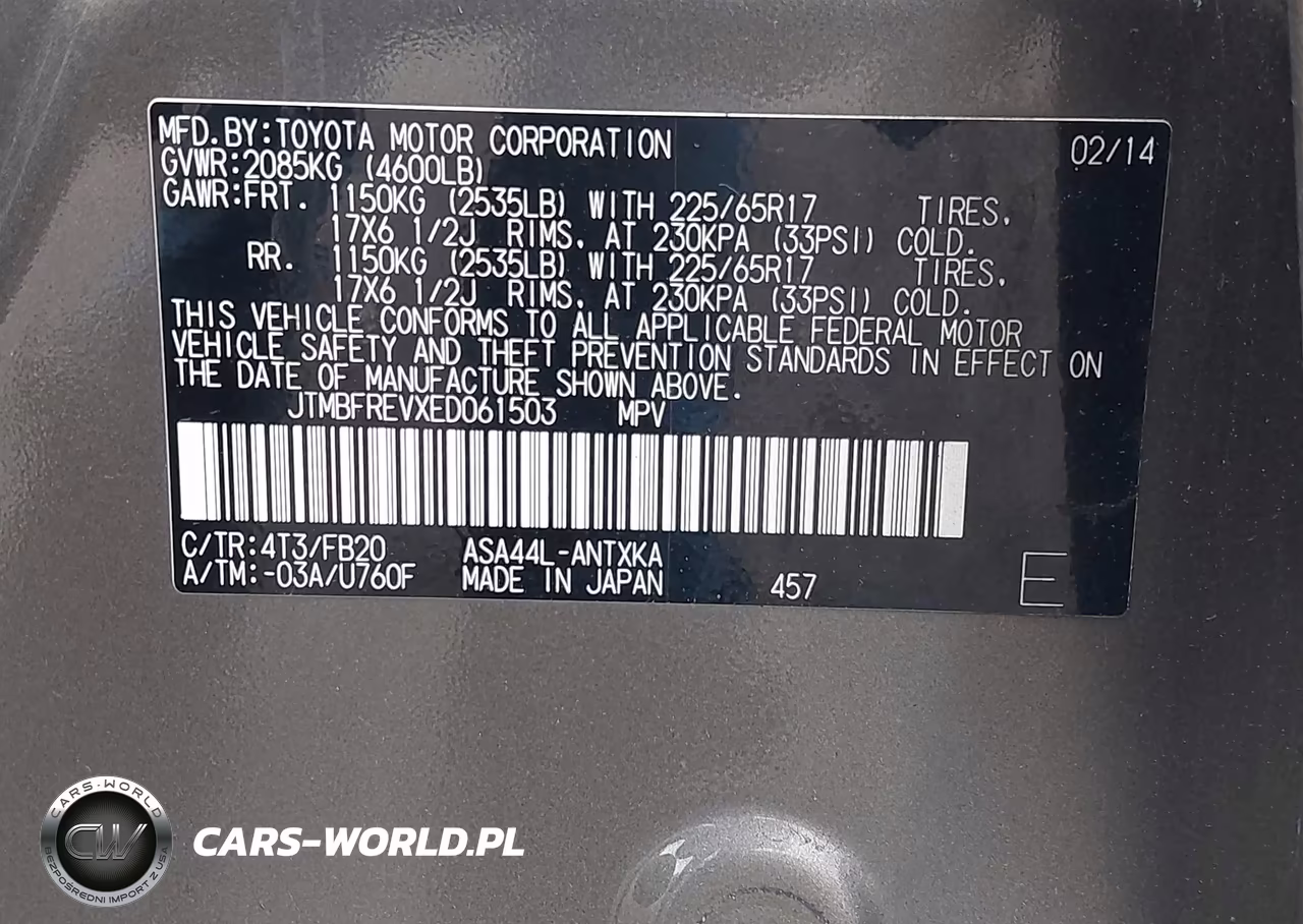 2014 Toyota Rav4 Le VIN:JTMBFREVXED061503 - 9