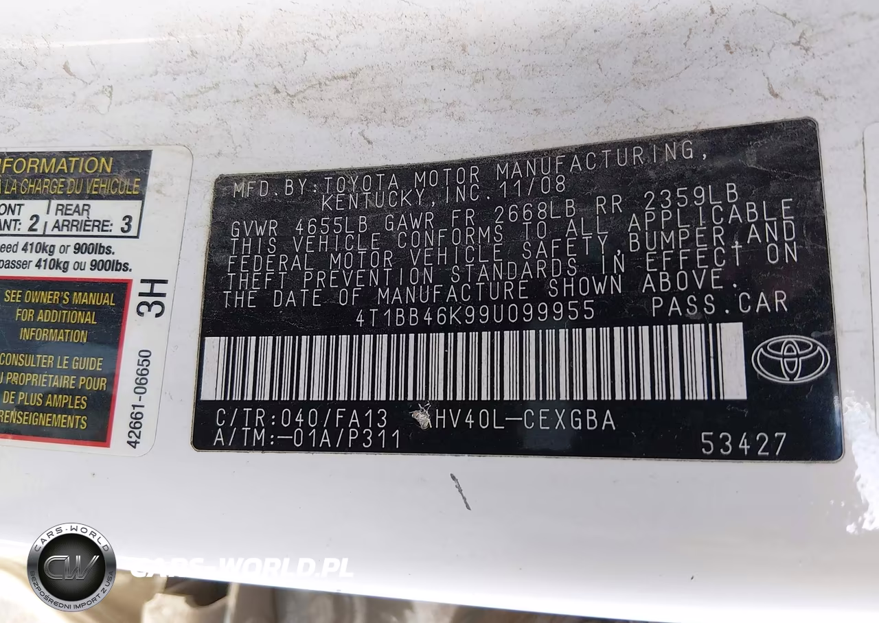 2009 Toyota Camry Hybrid VIN:4T1BB46K99U099955 - 9