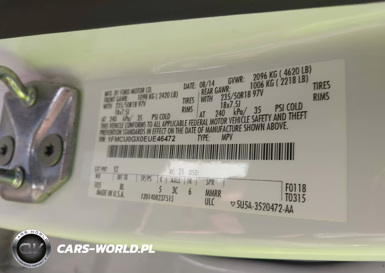 2014 Ford Escape Se VIN:1FMCU0GX0EUE46472 - 9