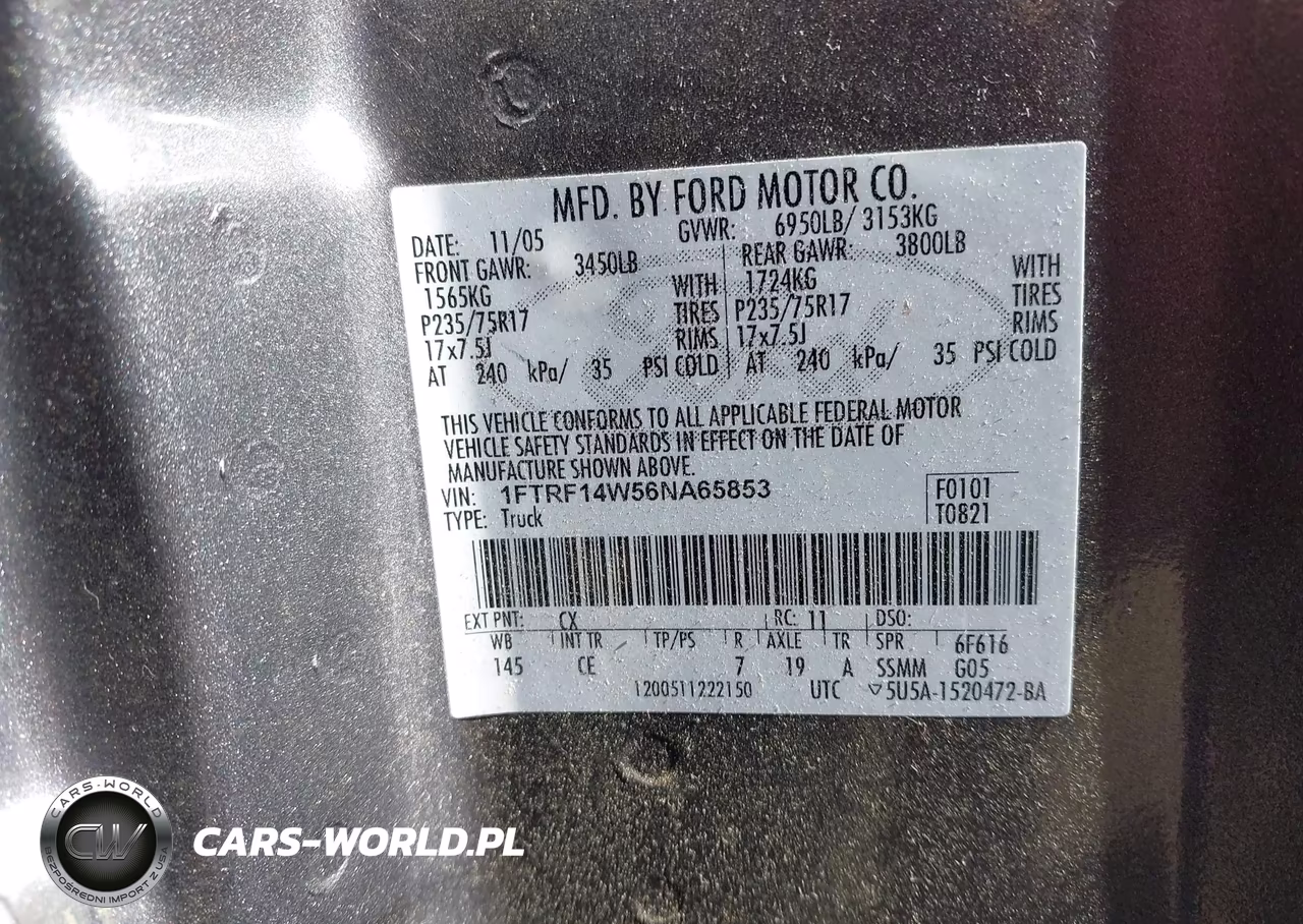 2006 Ford F-150 Stx-Xl-Xlt VIN:1FTRF14W56NA65853 - 9