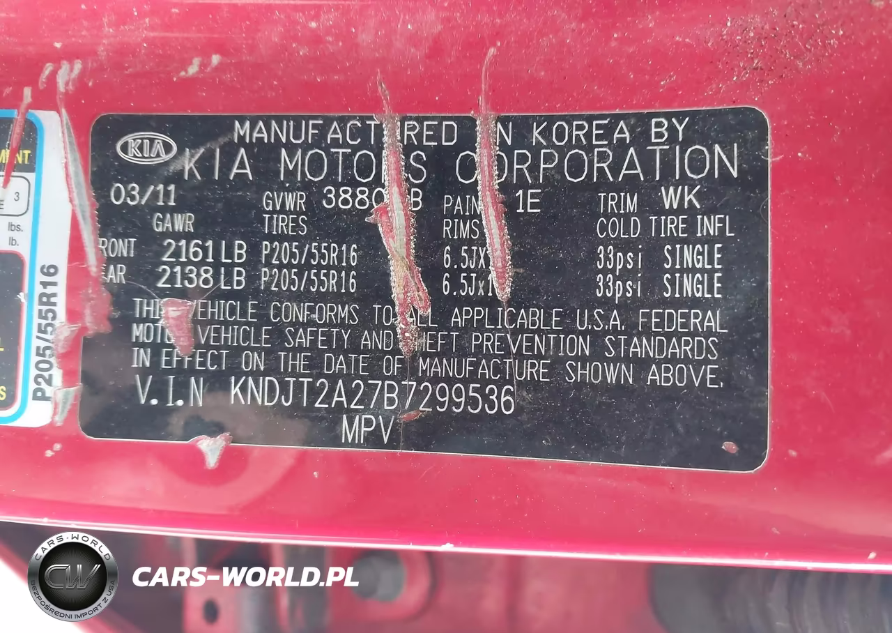 2011 Kia Soul + VIN:KNDJT2A27B7299536 - 9