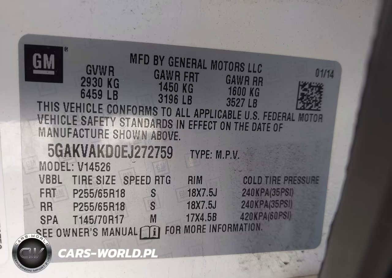 2014 Buick Enclave Convenience VIN:5GAKVAKD0EJ272759 - 9