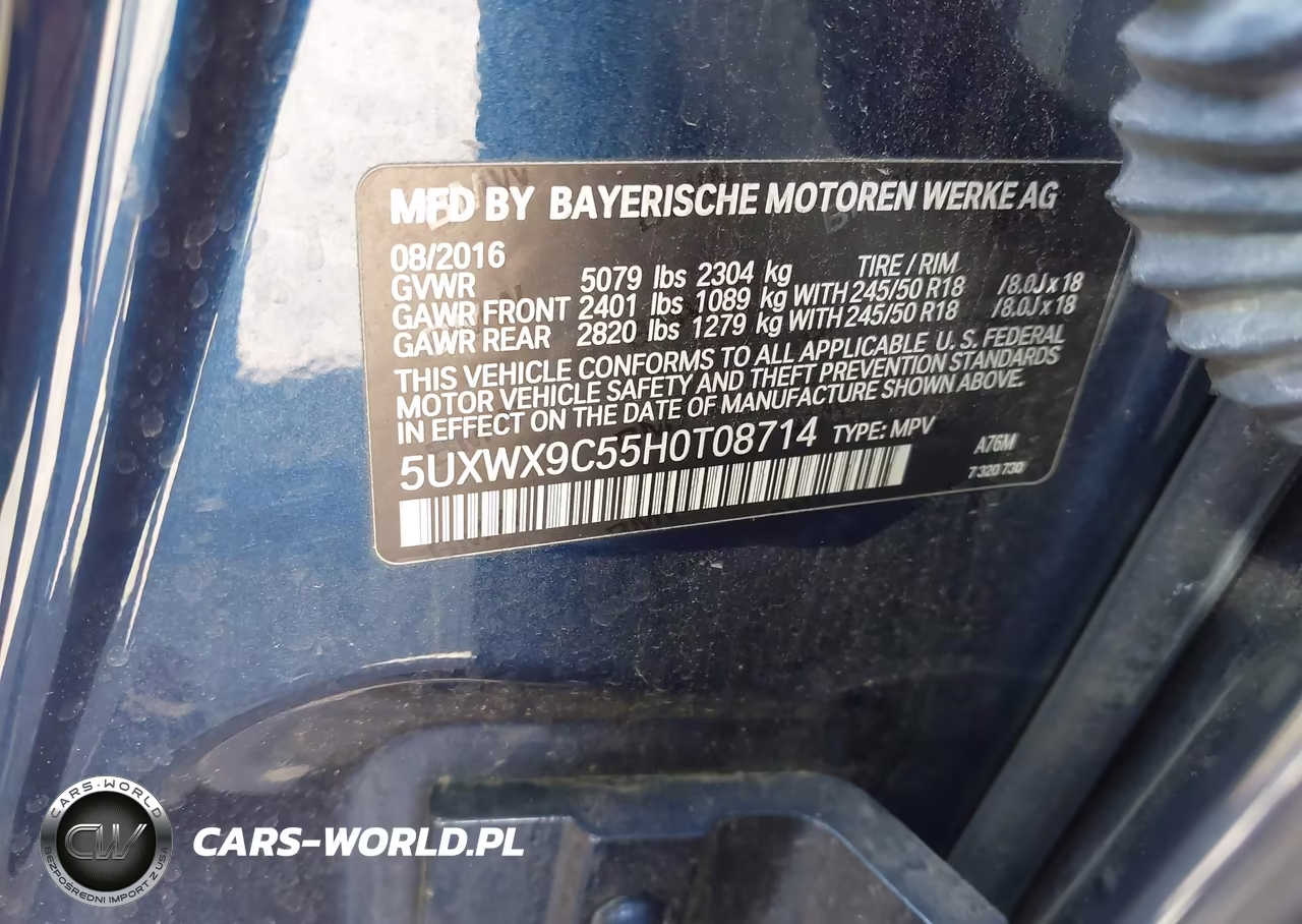 2017 BMW X3 xDrive28I VIN:5UXWX9C55H0T08714 - 9