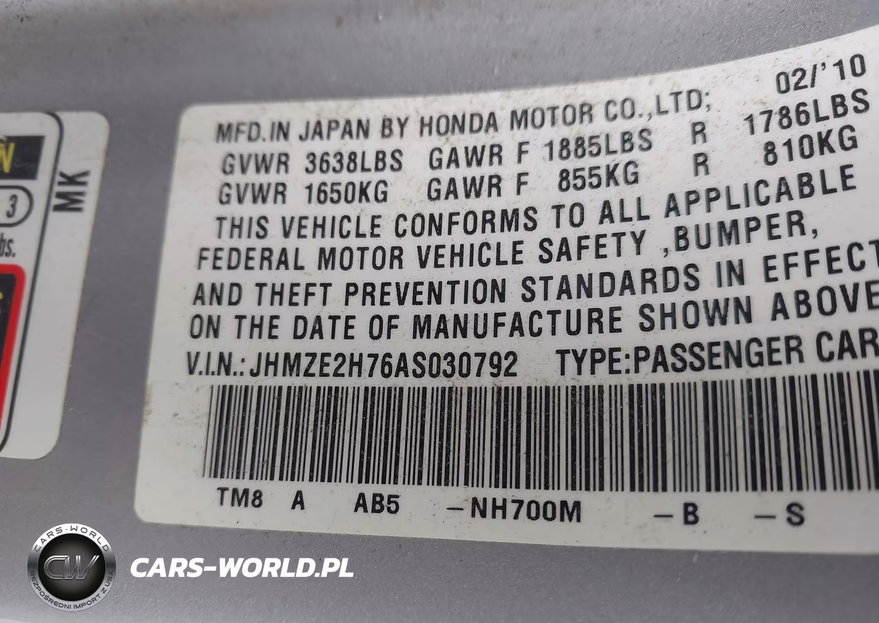 2010 Honda Insight Ex VIN:JHMZE2H76AS030792 - 9