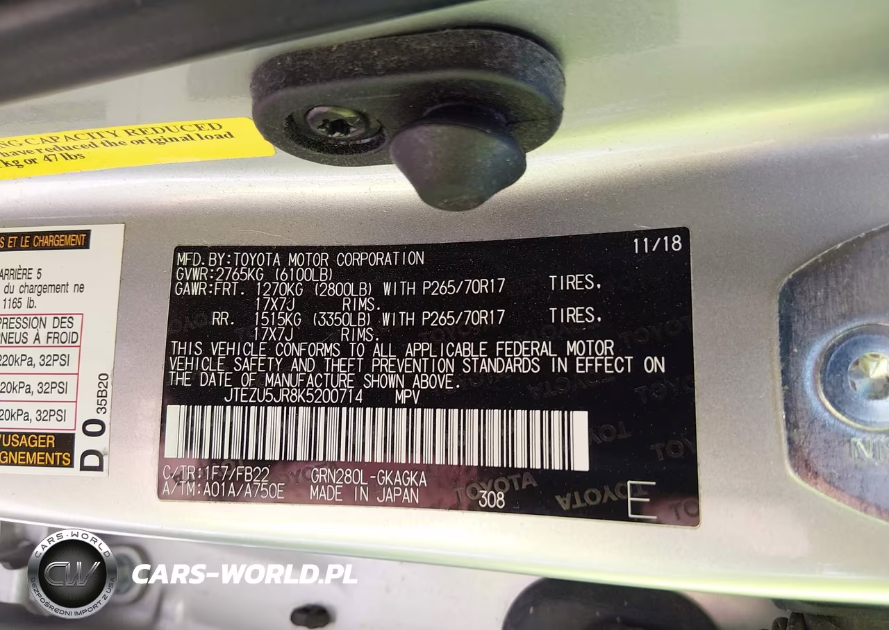 2019 Toyota 4Runner Sr5 VIN:JTEZU5JR8K5200714 - 9