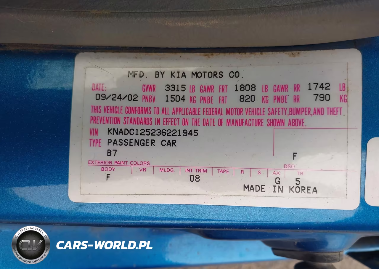 2003 Kia Rio VIN:KNADC125236221945 - 9
