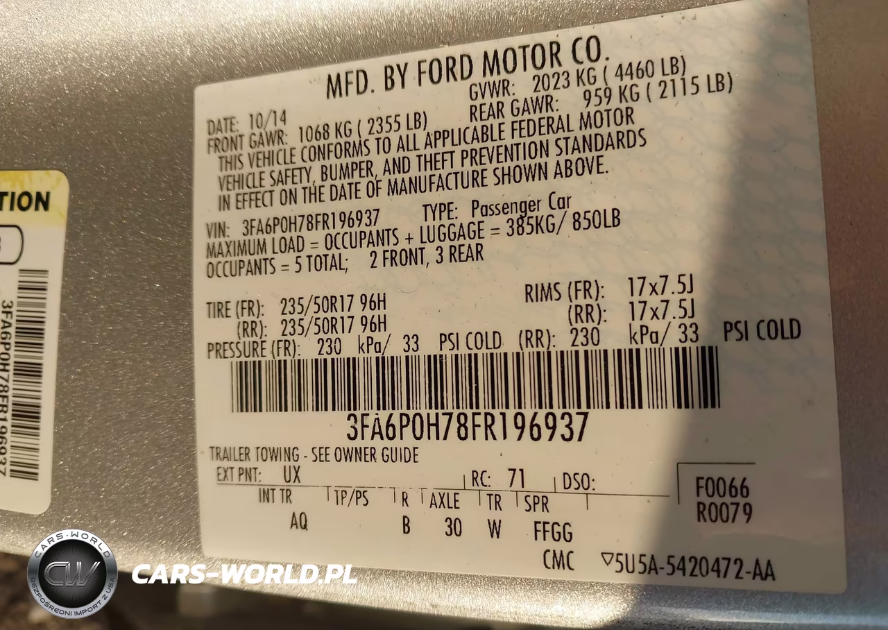 2015 Ford Fusion Se VIN:3FA6P0H78FR196937 - 9